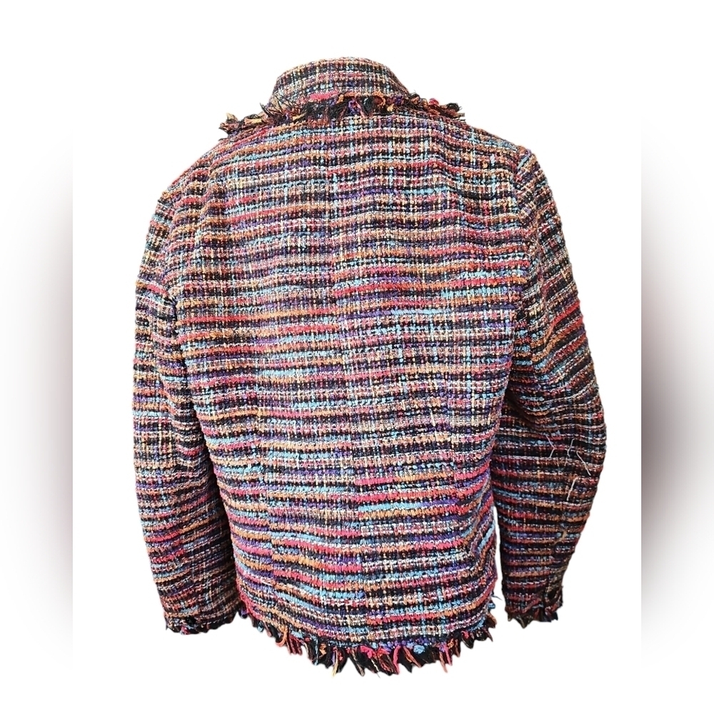 Hearts Of Palm Womens Size 16 Multicolor Shag Blazer Jacket - Picture 3 of 5